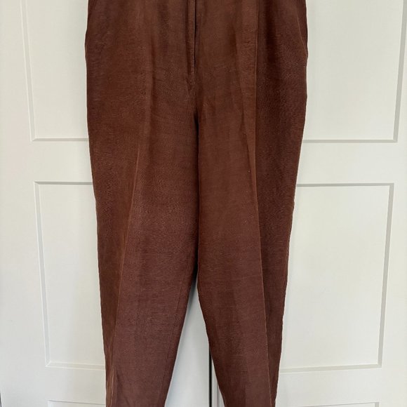 Vintage Pendleton Woolen Mills Silk/Linen Women's Brown Trousers - Picture 3 of 5